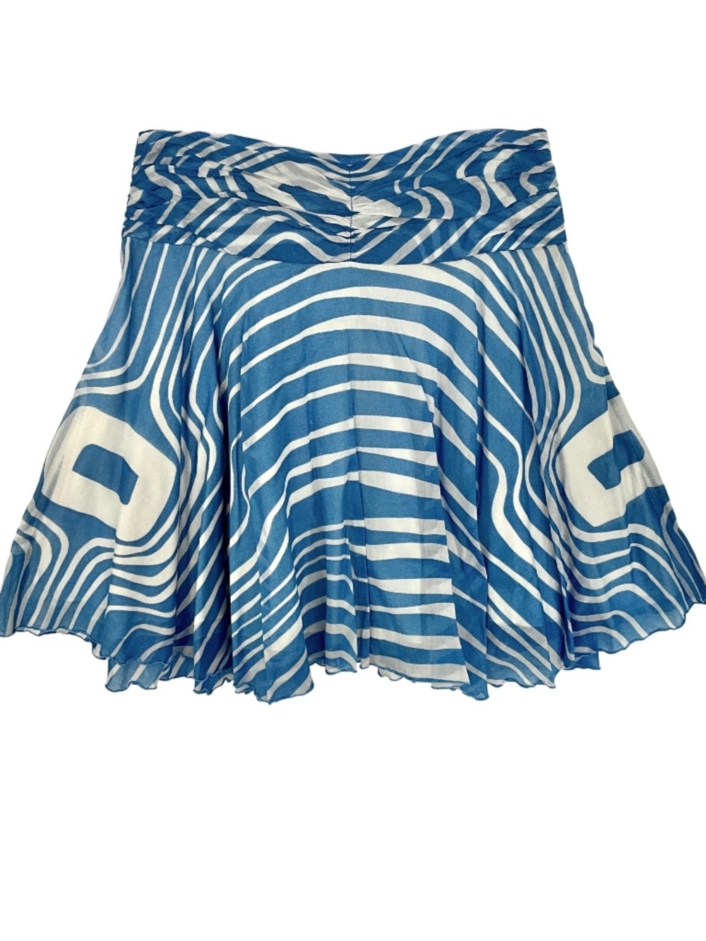 Trina Turk Cotton Blue White Skirt Circle Size M